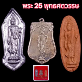 Thai Buddha Amulet Set 25 Sattawat Clay Chinnarat