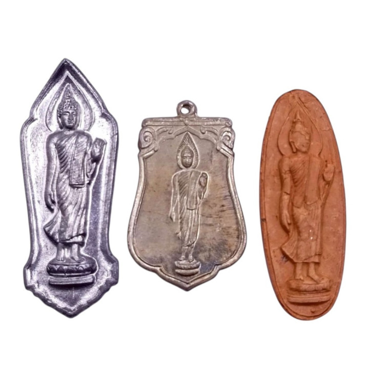 Thai Buddha Amulet Set 25 Sattawat Clay Chinnarat