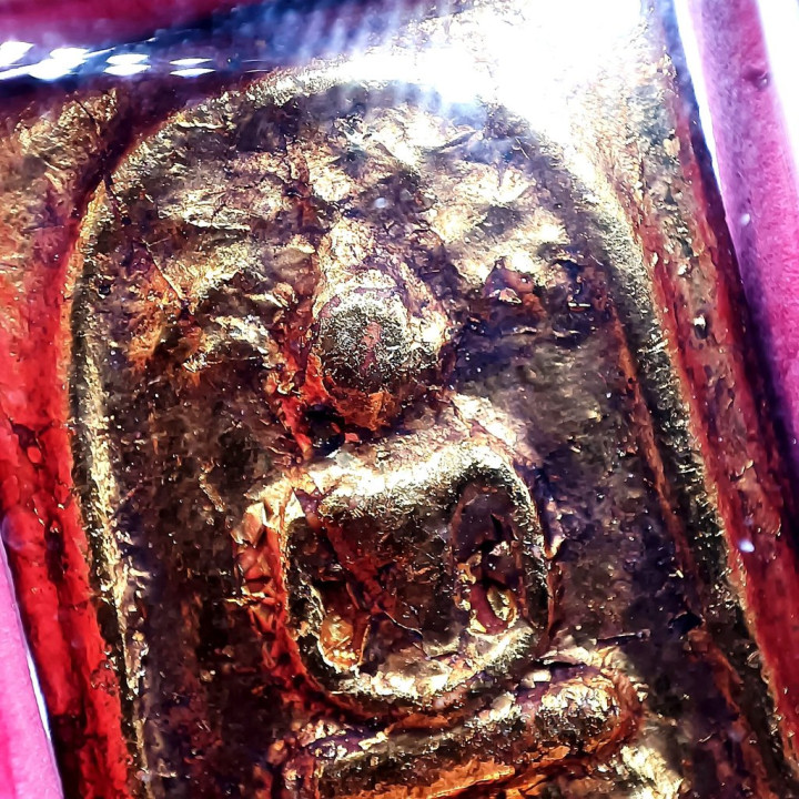 Phra Somdej Prok Po Gold Plated Buddha Amulet