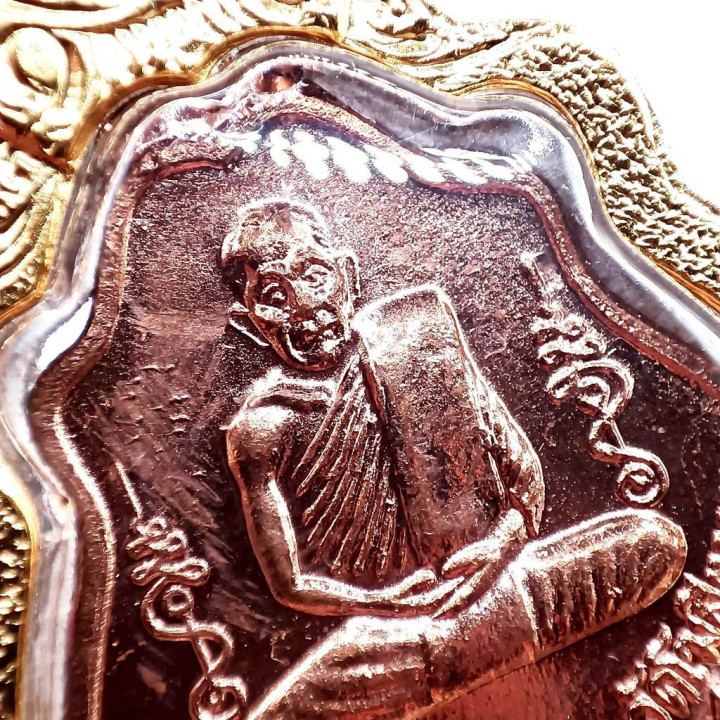 Luang Por Guay Hanuman Flag Copper Amulet