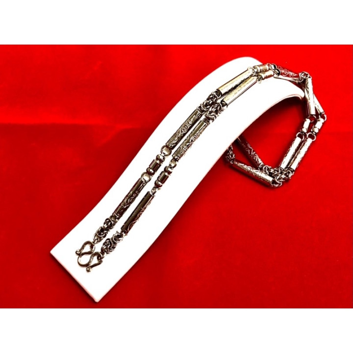 Stainless Steel Yantra Pattern Amulet Necklace