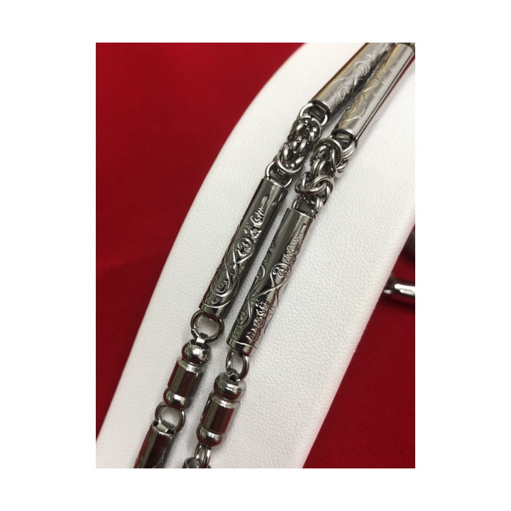 Stainless Steel Yantra Pattern Amulet Necklace
