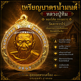 Luang Pu Tim Amulet with CZ Gold Plated Frame