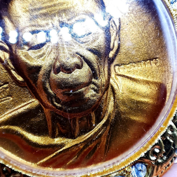 Luang Pu Tim Amulet with CZ Gold Plated Frame