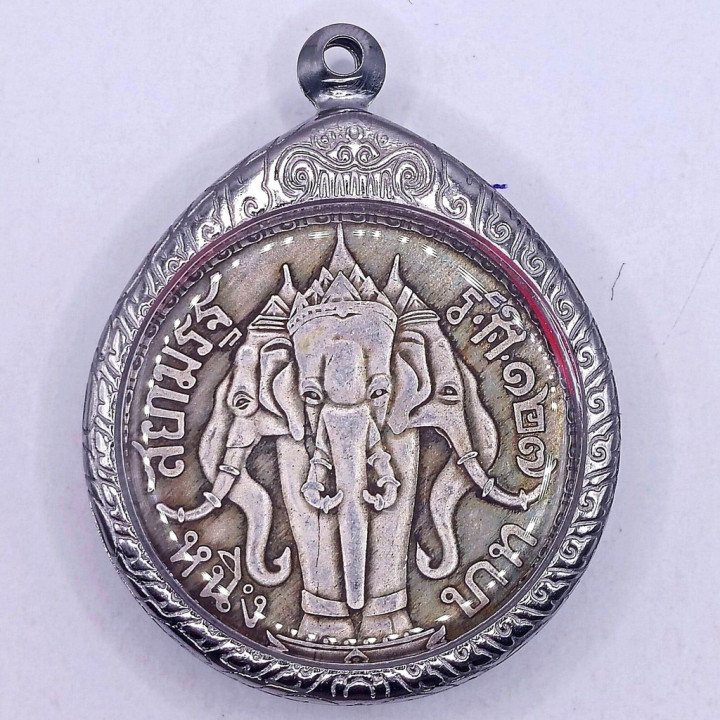 King Rama 5 Erawan Elephant Stainless Steel Pendant