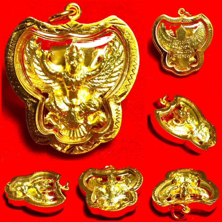 Garuda Phaya Krut Luang Pu Seng Gold Plated Pendant