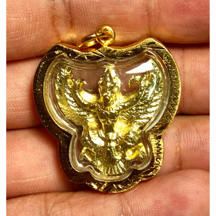 Garuda Phaya Krut Luang Pu Seng Gold Plated Pendant