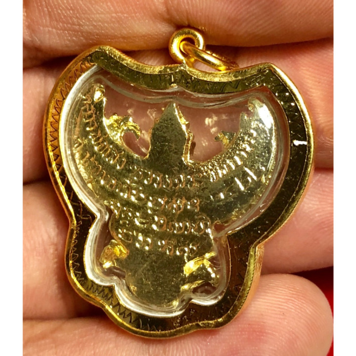 Garuda Phaya Krut Luang Pu Seng Gold Plated Pendant