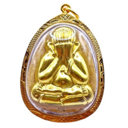 Phra Pidta Luang Por Koon Amulet Gold Plated