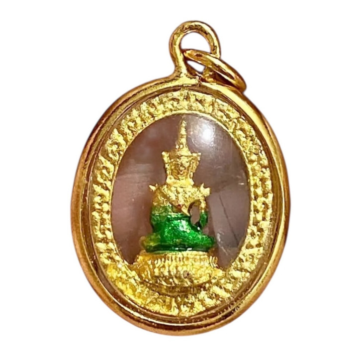 Emerald Buddha Amulet 24K Gold Plated Pendant