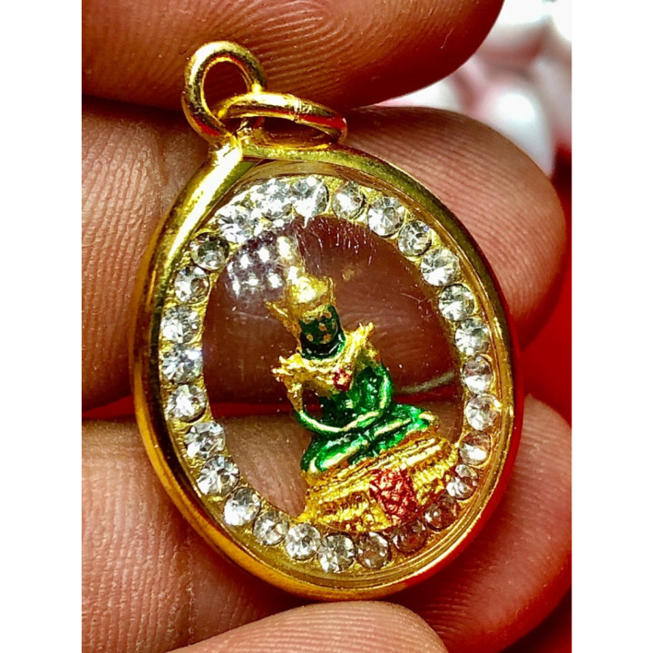Emerald Buddha Amulet 24K Gold Plated Pendant