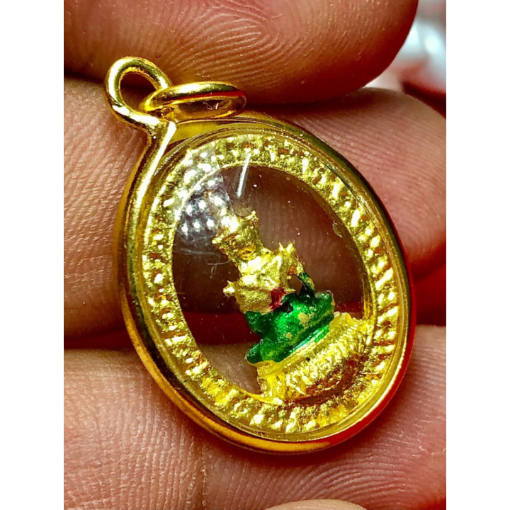 Emerald Buddha Amulet 24K Gold Plated Pendant