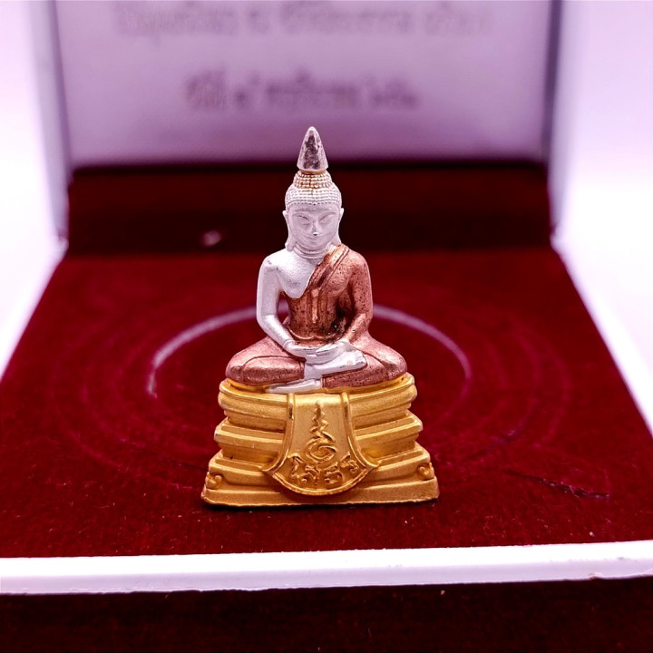 Luang Por Sothorn Buddha Amulet 3K Tri-Color Metal