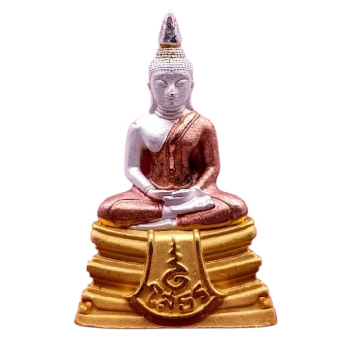 Luang Por Sothorn Buddha Amulet 3K Tri-Color Metal
