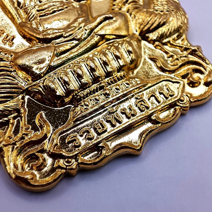 Luang Por Ruay Ruay Pan Lan Gold Plated Amulet