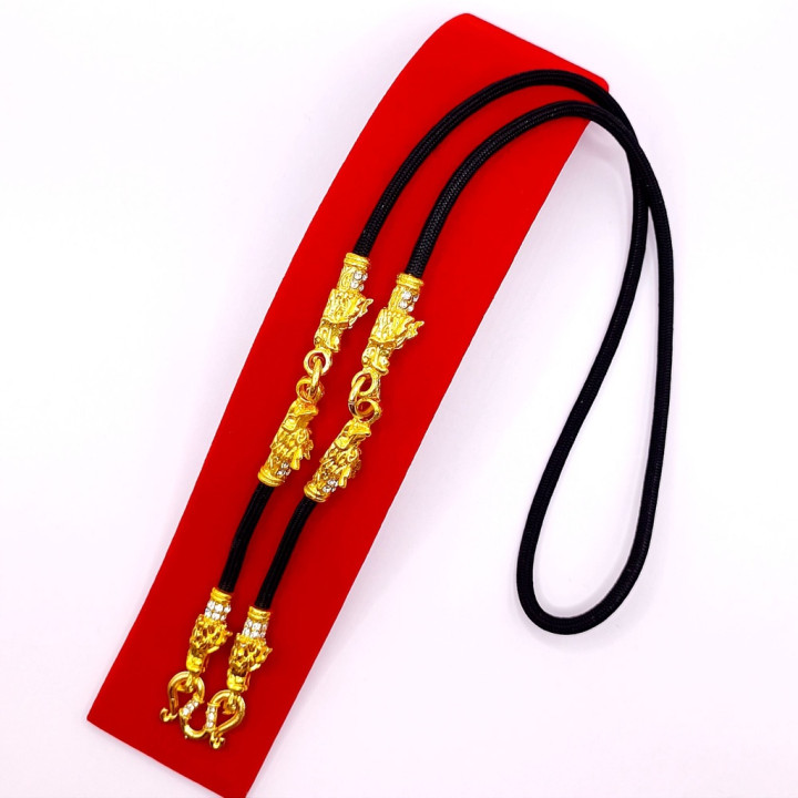 Dragon Head Amulet Necklace 24K Gold Plated
