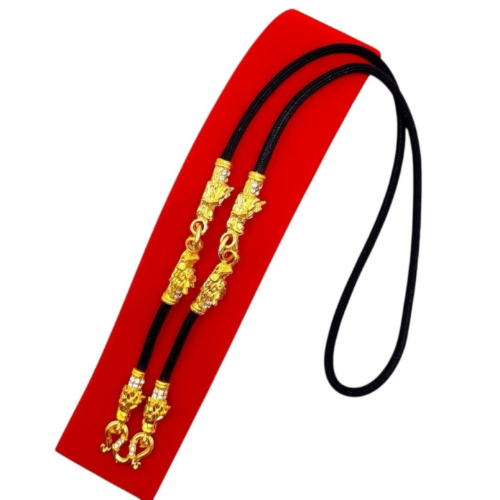 Dragon Head Amulet Necklace 24K Gold Plated