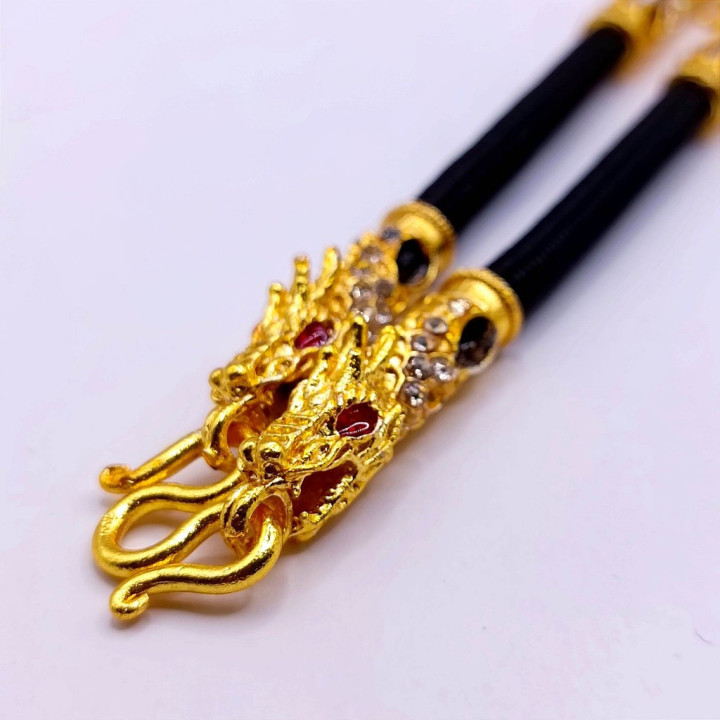 Dragon Head Amulet Necklace 24K Gold Plated