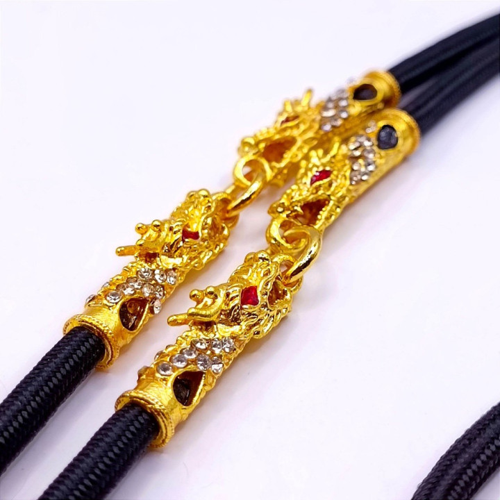 Dragon Head Amulet Necklace 24K Gold Plated