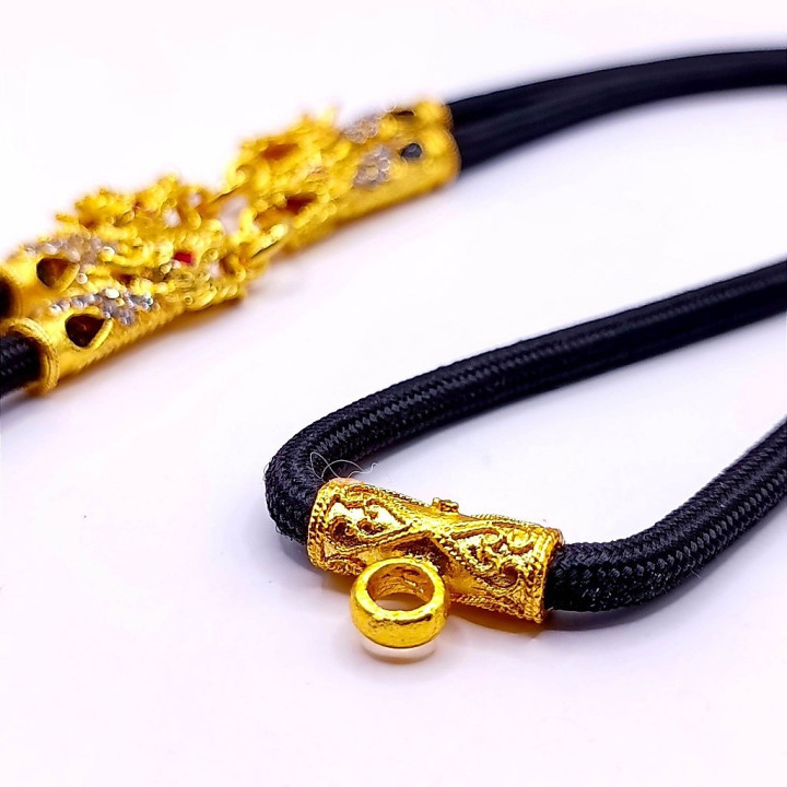 Dragon Head Amulet Necklace 24K Gold Plated