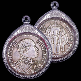 King Rama VI Elephant Crown Stainless Pendant