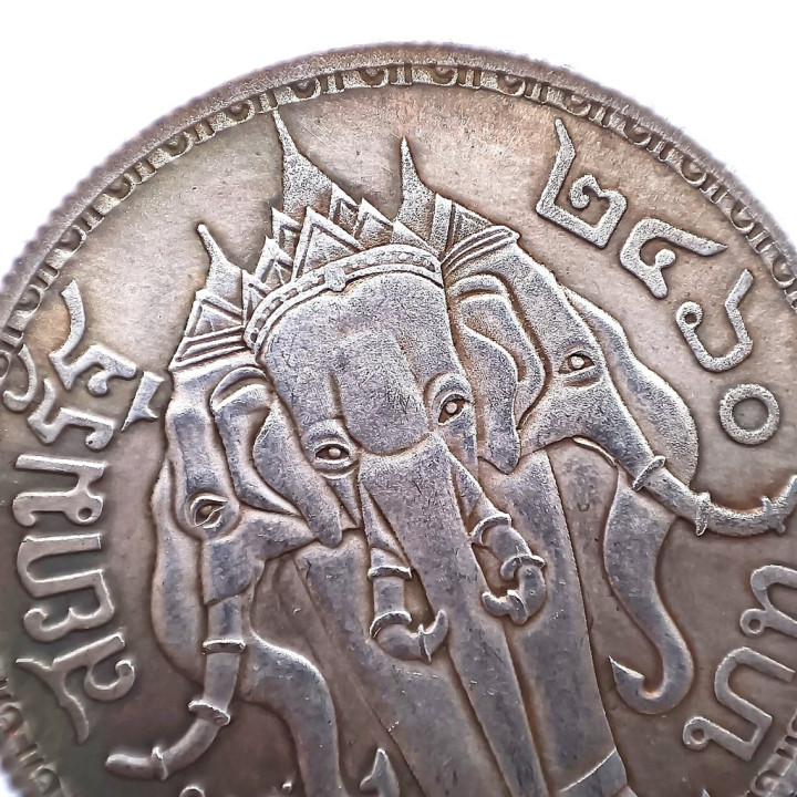 King Rama VI Elephant Crown Stainless Pendant