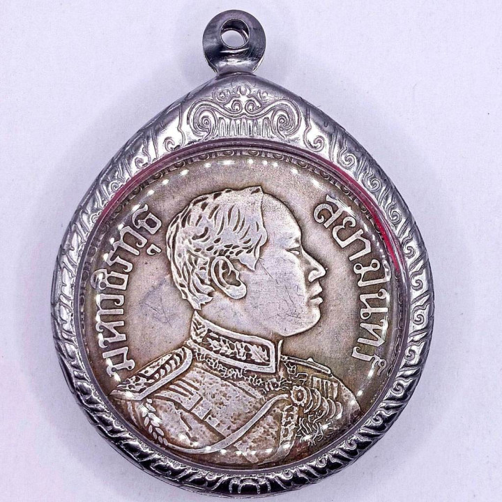 King Rama VI Elephant Crown Stainless Pendant