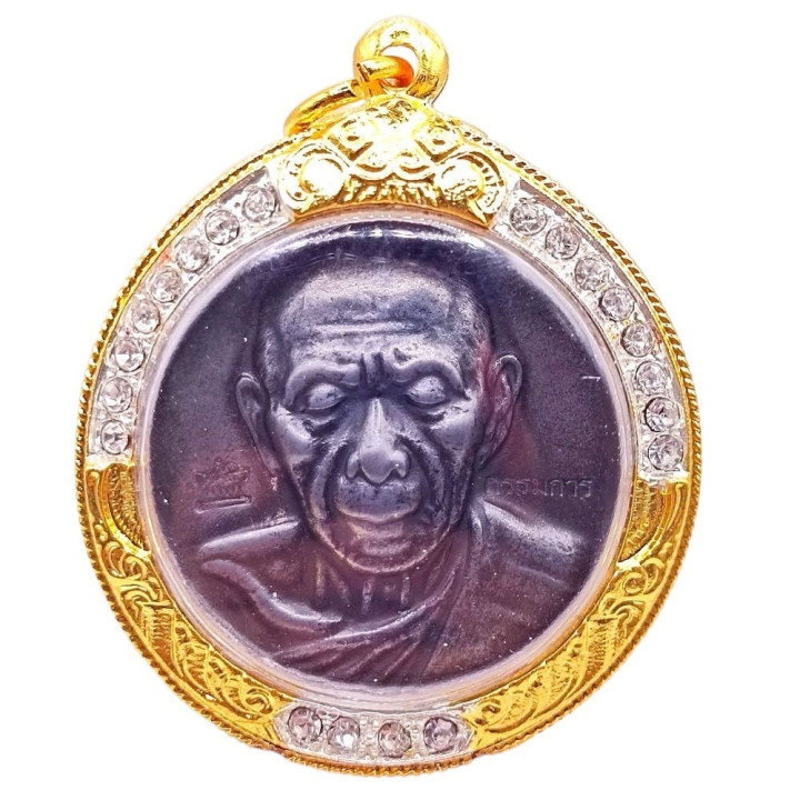 Luang Pu Tim Amulet Micron Gold Plated Frame
