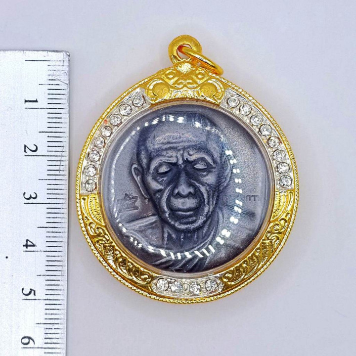 Luang Pu Tim Amulet Micron Gold Plated Frame