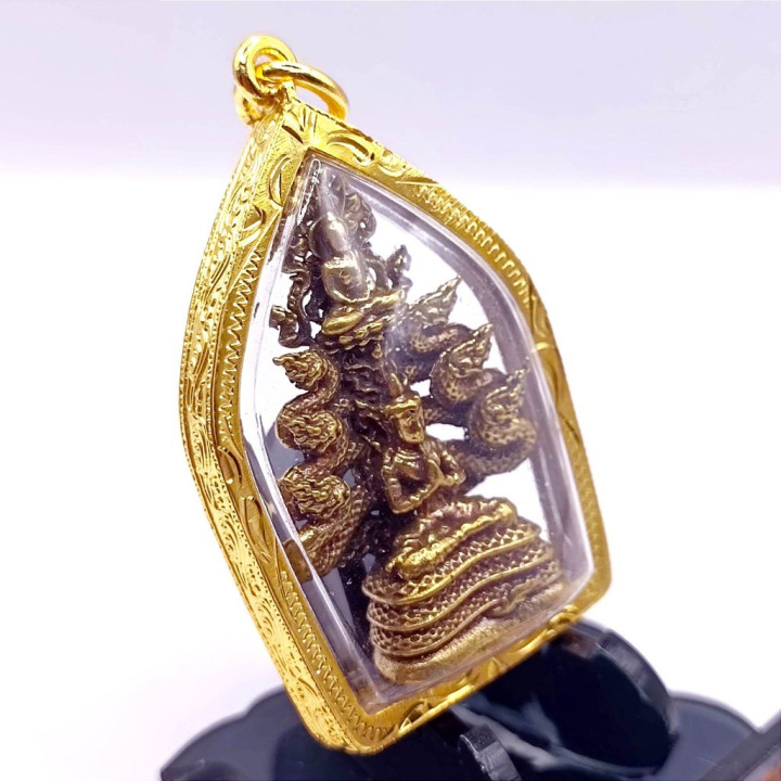 Thao Virupak Naga King Amulet Gold Plated