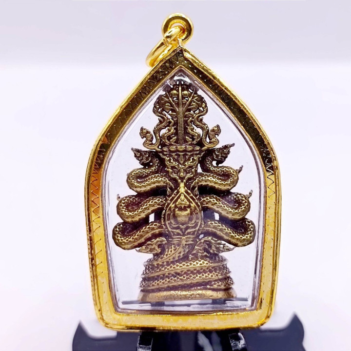 Thao Virupak Naga King Amulet Gold Plated