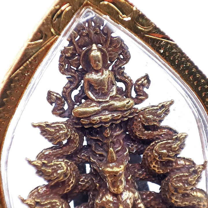 Thao Virupak Naga King Amulet Gold Plated