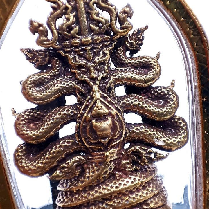 Thao Virupak Naga King Amulet Gold Plated