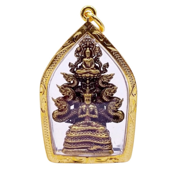 Thao Virupak Naga King Amulet Gold Plated