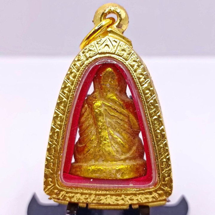 Luang Por Ngern Wat Bang Klan Gold Plated Amulet