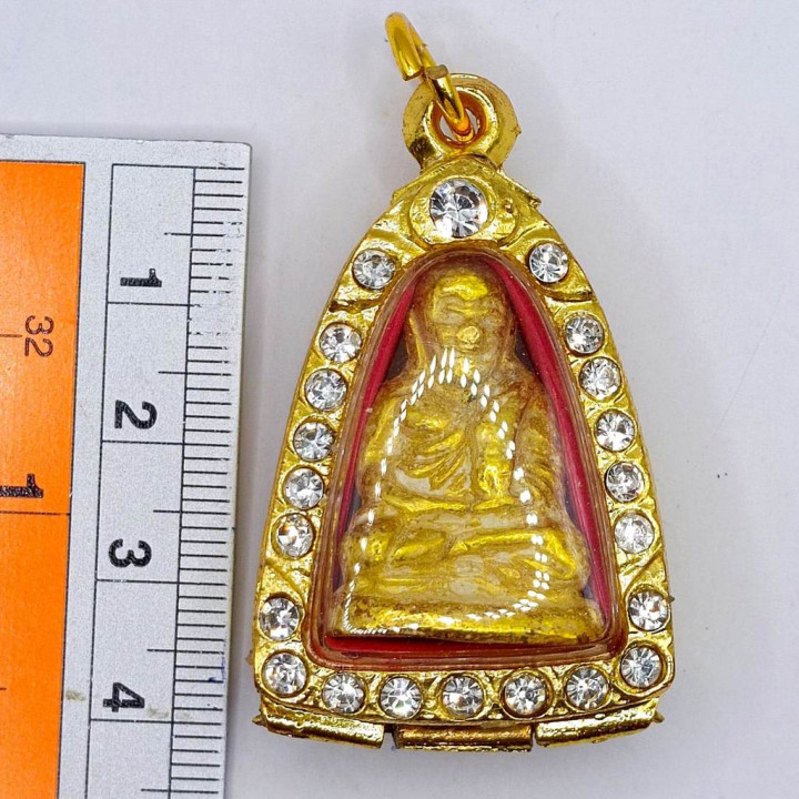 Luang Por Ngern Wat Bang Klan Gold Plated Amulet