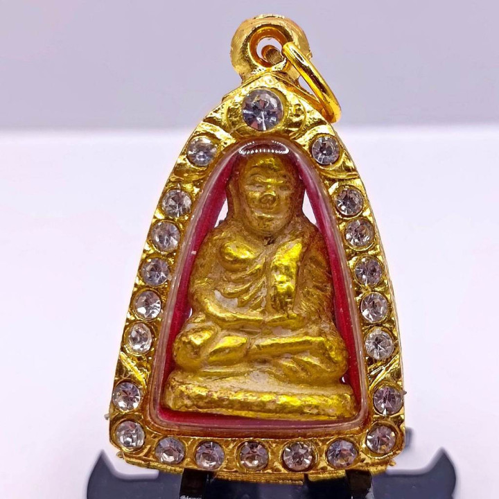 Luang Por Ngern Wat Bang Klan Gold Plated Amulet
