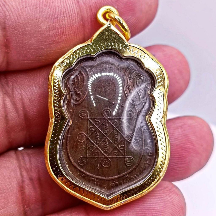 Luang Pu Toh Sema Amulet Pendant Copper Gold