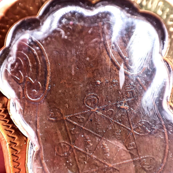 Luang Pu Toh Sema Amulet Pendant Copper Gold