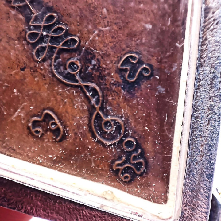 Luang Pu Iam Copper Amulet Diamond Frame