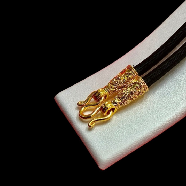 24K Gold Plated Amulet Rope Chain Necklace 24 inch