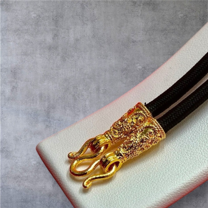 24K Gold Plated Amulet Rope Chain Necklace 24 inch