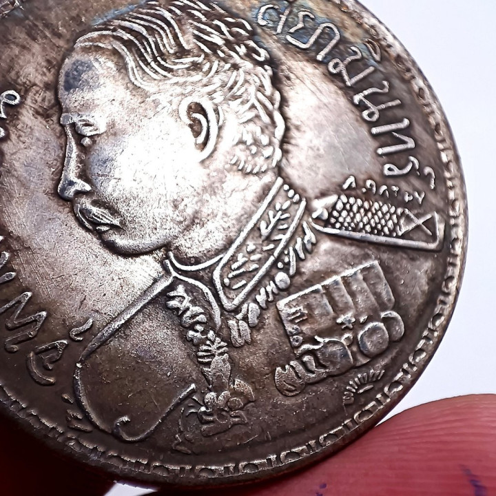 King Rama 5 Chulalongkorn Elephant Coin Pendant