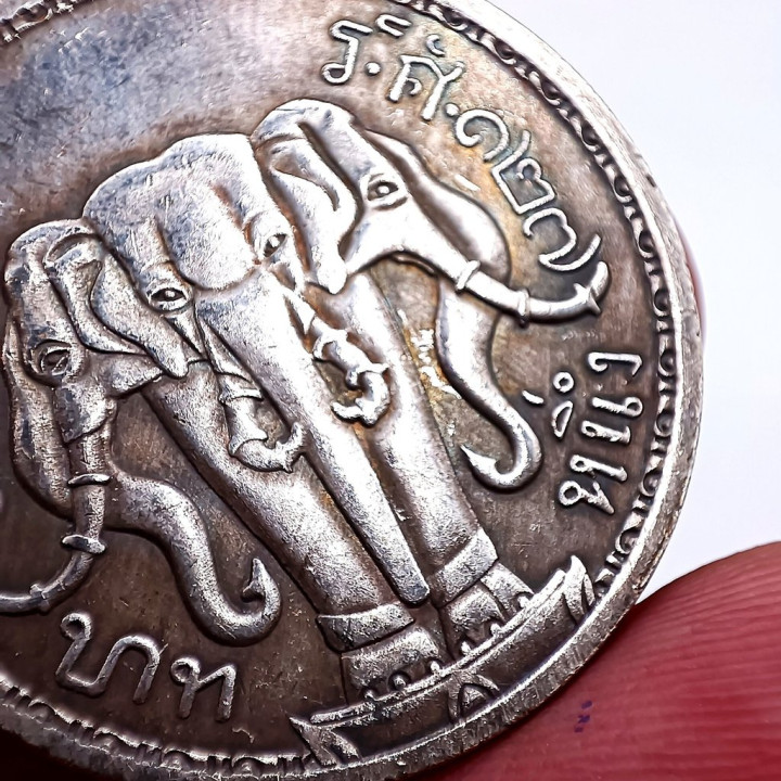 King Rama 5 Chulalongkorn Elephant Coin Pendant