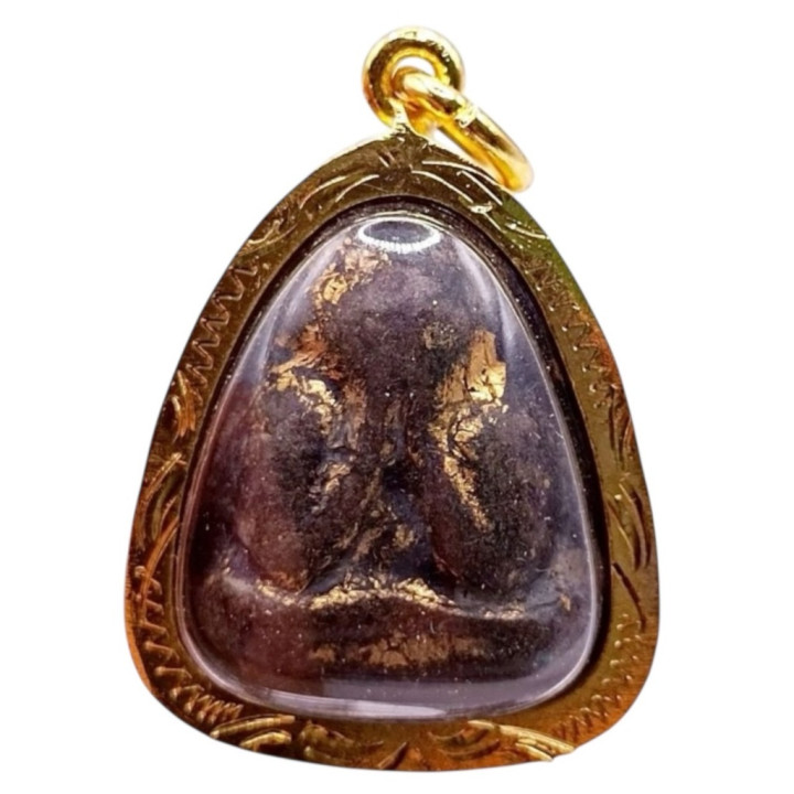 Pidta Luang Por Kaew Amulet Gold Plated Frame