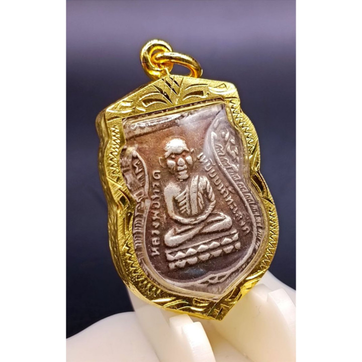 Luang Pu Thuat Amulet Micron Gold Plated Pendant
