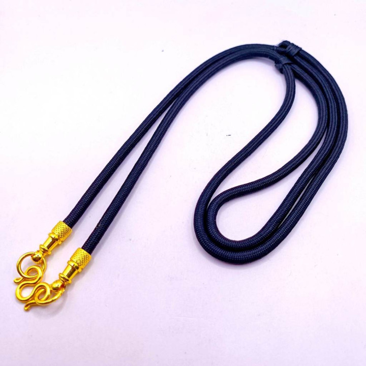 Adjustable Rope Necklace with Gold Plated Amulet