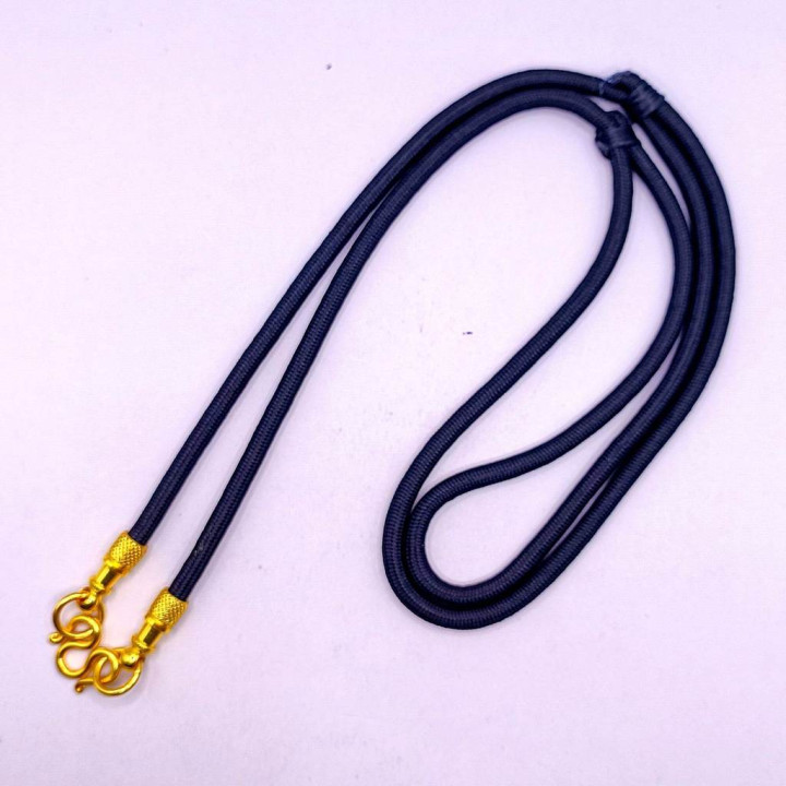 Adjustable Rope Necklace with Gold Plated Amulet