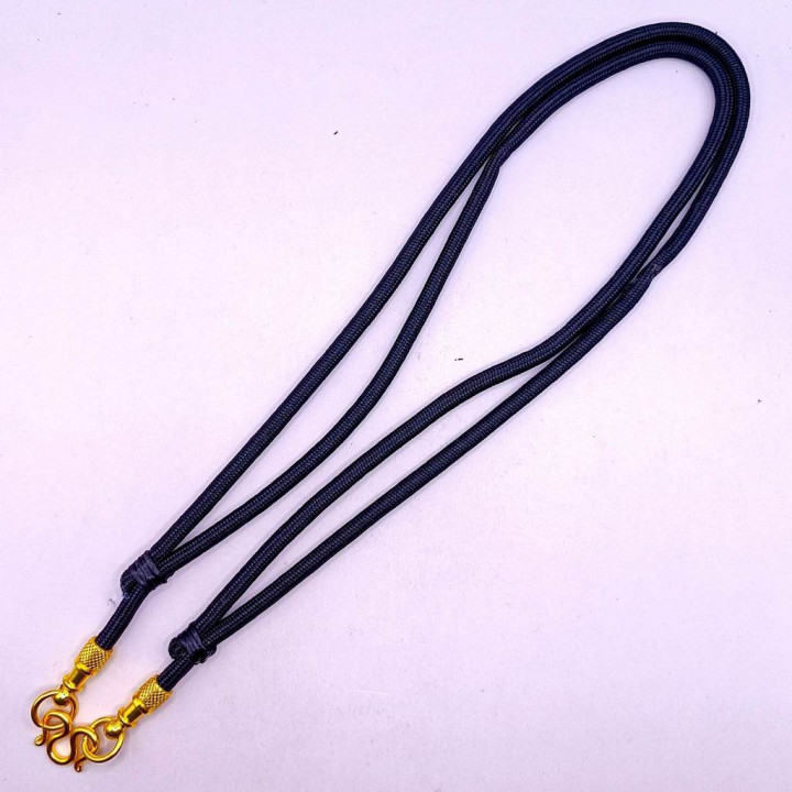 Adjustable Rope Necklace with Gold Plated Amulet