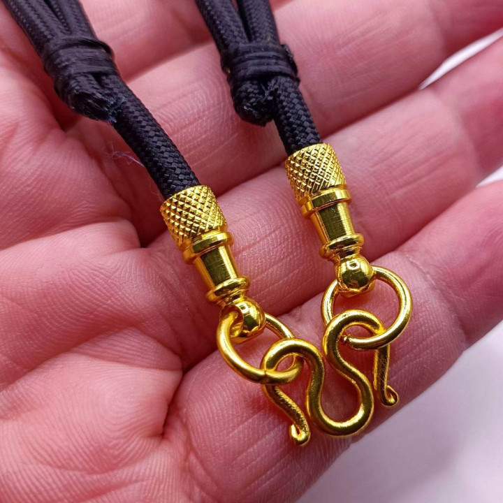 Adjustable Rope Necklace with Gold Plated Amulet